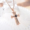 New cross-border projection necklace from Europe and America, simple cross collarbone chain pendant manufacturer, copper-plated with real gold, retro and fashionable Specification image